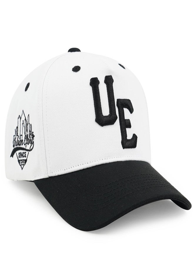 Urban Effort Vintage Trucker hat - for Men Women Baseball Hat - Trendy Sports Snapback Closure for Your Style & Outdoors (Curved Bill, White/Black) - Image 1